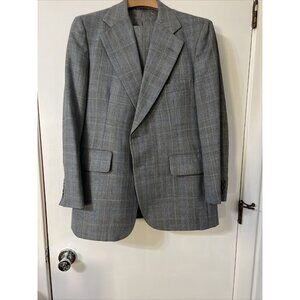 USA - Shacks Three Piece Suit TAILORED PLAID‎ , Handmade In Worcester, MA - 90's